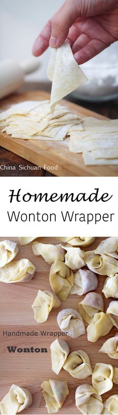 the homemade wonton wrapper is ready to be cut into pieces