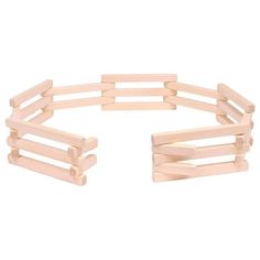 a wooden bracelet with two rows of bars on the front and one row at the back