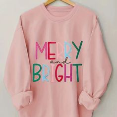 New Without Tags Light Pink Color Size 1x 100% Polyester Pit To Pit: 25" Length: 28" Care Instructions: Machine Wash, Do Not Dry Clean Jumper Ideas, Dropped Shoulder Sweatshirt, Letter Print Sweatshirt, Pink Lady, Winter Sweatshirt, Winter Mode, 가을 패션, Pink Sweatshirt, Christmas Sweatshirts