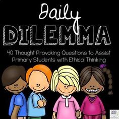 the cover of daily dillemma, with three children standing in front of it