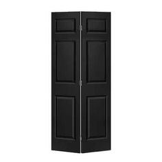 an open black door on a white background