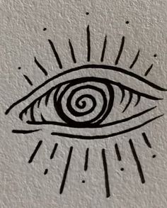 a drawing of an eye with rays coming out of it