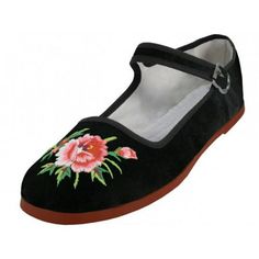 This Women's Velvet Mary Jane Shoes is Comfort, Quality and Light Weight. Velvet Cloth Upper, Rubber Sole, Adjustable Strap. Go with any fabric in any season, dressy or casual. Size: M.  Color: Blue.  Gender: female.  Age Group: adult. Mary Jane Shoes Flat, Mary Jane Ballet Flats, China Doll, Embroidered Shoes, China Dolls, Jairzinho, Mary Jane Flats, Jane Shoes, Flats Shoes