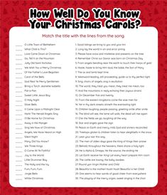 a christmas carol with the words how well do you know your christmas carol?