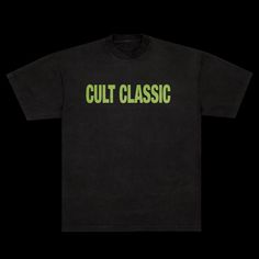 a black t - shirt with the word cut classic printed on it in neon green