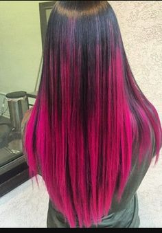 Pink ombre Dark Ombre Hair, Black Hair Ombre, Ombre Hairstyles, Pink Ombre Hair, Blond Ombre, Ombre Hair Blonde, Balayage Hair Blonde, Red Ombre