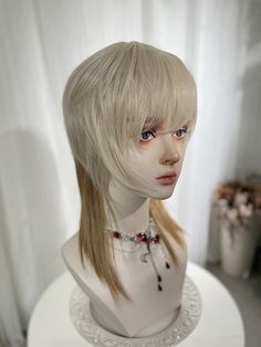 The price is for a wig only, others are not included. Garment Size SizeFree SizeHair Length48 Boy Wigs, Kawaii Wigs, Style Wig, Art Resources, Short Wigs, Light Blonde, Wigs With Bangs, Art Clothes, Synthetic Fiber