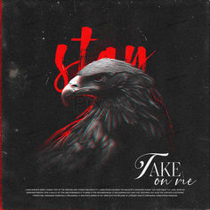 a black and red poster with an eagle on it's head, the words slow are