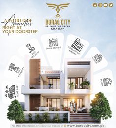 an advertisement for the buraq city housing project