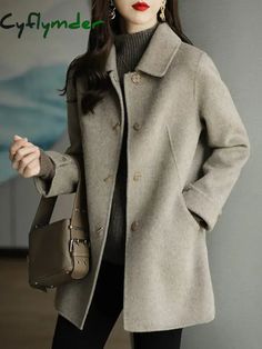 Autumn Winter Woolen Coat Slim Fashion Office Lady Square Collar Single Breasted Winter Coats Wide-waisted Pocket SPECIFICATIONS Clothing Length: Regular Season: Autumn/Winter Material: Polyester Decoration: Pockets Material Composition: Polyester Alpaca Collar: Turn-down Collar Closure Type: Single Breasted Sleeve Style: Regular Gender: WOMEN Sleeve Length(cm): Full Type: Slim Outerwear Type: Wool & Blends Size Bust Shoulder Length Sleeve Length размер бюст Ширина плеч длина Длина рукава CM inc Stylish Winter Coats, Cozy Jacket, Classic Trench Coat, Stylish Coat, Fall Coat, Pocket Jacket, Woolen Coat, Winter Jackets Women, Women Sleeve