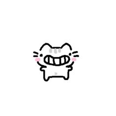 an image of a cartoon cat with its mouth open and teeth wide open on it