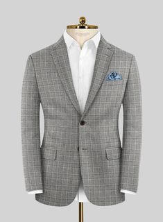 Immerse yourself in the seamless blend of opulence and fashion with our Loro Piana Niccolo Wool Suit. Expertly crafted from pure wool fabric and embellished with a sophisticated plaid pattern, the classy shade of gray not only harmonizes with the distinguished brown base but also introduces a subtle contrast that captures attention without being ostentatious. Whether destined for a wedding, a formal daytime affair, or simply as a refined addition to your personal style, this suit epitomizes sart Green Tweed Suit, Blue Linen Suit, Red Corduroy Jacket, Brown Tweed Suit, Blue Linen Pants, Shade Of Gray, Tweed Sport Coat, Tweed Pants, Herringbone Tweed