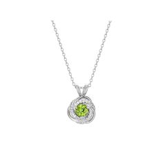 Crafted with a genuine peridot center stone and lab-created white sapphire accents, this birthstone love knot pendant is the perfect way to personalize your look. Crafted with a genuine peridot center stone and lab-created white sapphire accents, this birthstone love knot pendant is the perfect way to personalize your look.Click on this JEWELRY & WATCHES GUIDE to learn about fit, styles, materials and more! Pendant size: 5/8"L x 7/16"W Chain length: 18 in. Chain type: box Metal: sterling silver Peridot Birthstone, Love Knot, White Sapphire, Chain Length, Birthstone, Of Love, Knot, Jewelry Watches, Sapphire