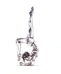 a drawing of a person doing a handstand