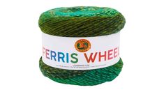 a ball of yarn that is green and has the words ferriss wheel on it