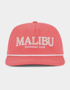 Malibu Running Club Rope Snapback Hat. 5-Panel Hat. Embroidery On Front. Rope Detailing Across Curved Visor. Adjustable Snap Closure. 100% Cotton. Imported. Chino Pants Women, Wwe T Shirts, Flannel Sweatshirt, Running Club, Complete Skateboards, Boys Graphic Tee, Hat Embroidery, Boys Backpacks, Panel Hat