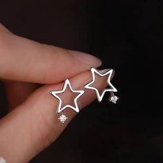 Star Alloy Drop Earring Star Earrings Silver, Japanese Jewelry, Silver Star Earrings, Kawaii Jewelry, Drop Earring, Trendy Fashion Women, Star Earrings, Earrings Silver, Gold Plating