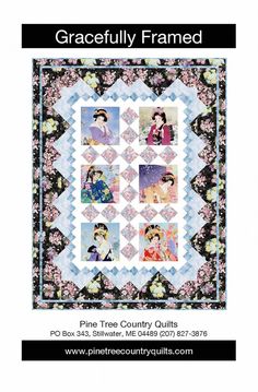 a quilt pattern with pictures of people in the background and text that reads, gracefully framed