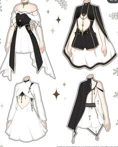 the paper doll is dressed up in black and white clothes with capes on their shoulders