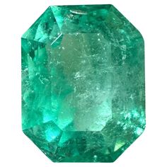 Stone: Emerald Weight: 11.90-carats Shape: Emerald Cut Clarity: Transparent Luster: Very Good Color: Medium Green Measurements: 14.92mm x 11.69mm x 10.58mm Geographic Origin: Colombia Treatment: Natural, Oiling This emerald has surface-reaching fissures, please refer to the images. Comments: Due to their growth conditions in nature and recovery methods, most emeralds contain surface-reaching features. For this reason, clarity enhancement is a common trade practice. This gemstone comes with a cer Emerald Gem, Colombian Emeralds, Emerald Stone, Semi Transparent, Stone Cuts, Modern Jewelry, Emerald Cut, Loose Gemstones, Birthstone