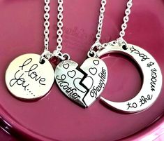 Mom And Daughter Necklaces, Mother And Daughter Jewelry, Mom Daughter Necklace, Half Heart, Heart Charm Necklace, Daughter Jewelry, Friends Group, Mom And Daughter, Daughter Necklace