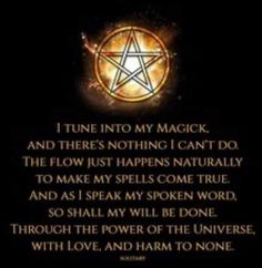 a pentagramil with the words i tune into my magic, and there's nothing