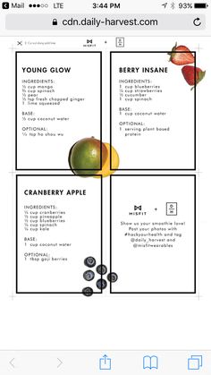 an info sheet describing the benefits of cranberry apple juice