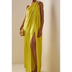 color: Yellow, size: 4XL Evening Dresses One Shoulder, Plus Size Satin, High Split Dress, Fitted Floral Dress, Birthday Dress Women, Mini Dress Hot, Dress Name, Y2k Dresses, Satin Evening Dresses