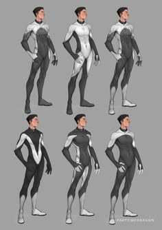 some character poses for the animated movie spider man, with different angles and body shapes