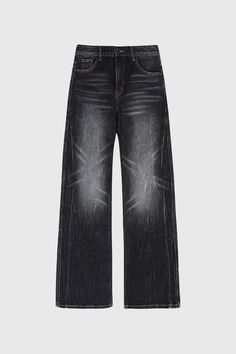 These Wide Jeans with Washed Details are a stylish pair of black jeans that offer a unique take on classic denim. The jeans feature a flared bottom, adding a retro touch to the design. They have a faded wash, giving them a worn-in look that’s both trendy and timeless. The jeans are fitted at the hips and have a low-rise waist, providing a flattering fit. They come with a black belt with a silver buckle, adding an extra touch of style. The jeans also feature a button and zip fly closure for convenience.Fabric: Cotton, Polyester Cheap Zara Bottoms With Button Closure, Edgy Dark Wash Flare Jeans With Frayed Hem, Black Distressed Wide Leg Jeans, Edgy Wide-leg Flare Jeans With Five Pockets, Edgy Wide Leg Flare Jeans With Five Pockets, Black Full Length Washed Jeans, Black Washed Full-length Jeans, Black Grunge Flare Jeans For Streetwear, Edgy Distressed Wide-leg Flare Jeans