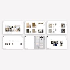 the layouts for an interior design project are shown in four different colors and sizes