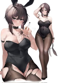 Playboy Bunny Outfits, Suit Drawing, Bunny Black, Bunny Suit, Bunny Outfit, Animal Ears, 그림 그리기, Otaku Anime