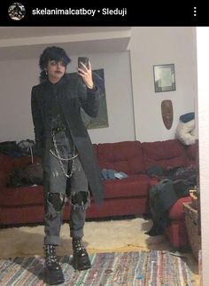 Male Goth, Male Outfit, Aesthetic Grunge Outfit, Androgynous Fashion