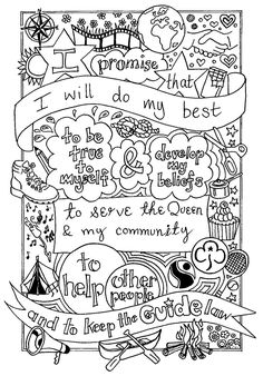 a coloring page with words and pictures on it