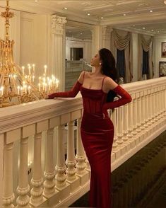 Outfits With Gloves, Dresses Birthday, Dress With Gloves, Classy Prom, Velvet Evening Dress, Velvet Prom Dress, Lace Evening Gowns, Classy Prom Dresses, Red Dresses Classy