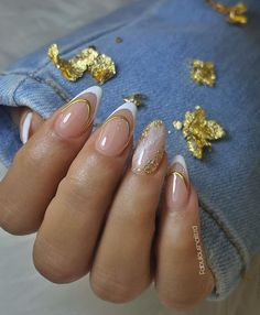 Gold Bow Nails, Ivory Wedding Nails, Concert Nails, Hoco Nails, Boho Nails, Gold Nail Designs, Colorful Nail Designs, Elegant Nails