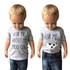 PRICES MAY VARY. ❤️Material: This funny ask me about my moo cow shirt is made of cotton, good quality and skin-friendly, a crew neck short sleeve top comfortable to wear. ❤️Design: Baby short sleeve cow shirts for boys, it is stretchy material to lift the bottom of the shirt to show the Moo Cow or T-rex dinosaur, 2 kinds of ask me about my moo cow shirt for toddlers and ask me about my trex shirt to choose from. Toddler funny shirts are perfectly fit for adorable little Cow-Loving & Trex-Loving Cow Tops, Dino Tee, Moo Cow, Baby Boy T Shirt, Toddler Humor, Cow Shirt, Boys Graphic Tee, Blouse Tops