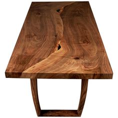 a wooden table that is made out of some kind of wood and has an interesting design