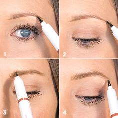 Brush on effortless brows with this do-it-yourself brow detailing pen! Fix Eyebrows, Eyebrow Mapping, Vegan Mascara, Faux Freckles, Big Ego, Brow Pen, Hair Tint, Eyebrow Makeup Tips, Makeup Artist Logo