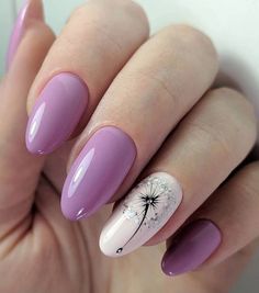 Purple Nail, Pretty Nail Art Designs, Floral Nail Art, Nail Art Designs Videos, Spring Nail Art, Short Acrylic Nails Designs, Floral Nails, Chic Nails, Short Acrylic Nails