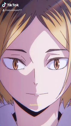 an anime character with blonde hair and blue eyes looks at the camera while staring straight ahead