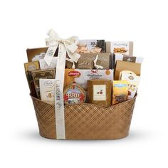 a basket filled with lots of different types of food