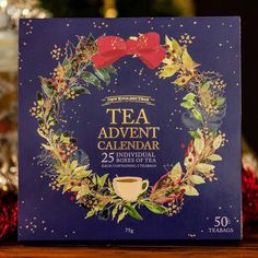 the tea advent calendar is displayed on a table