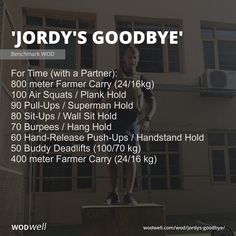 a man standing on top of a wooden block in front of a building with the words jordan's goodbye