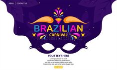 a carnival mask with the words brazilian carnival on it