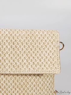 BirdinBag - Chic Woven Wristlet Bag with Minimalist Flap Rectangular Textured Shoulder Bag For Travel, Rectangular Clutch With Adjustable Strap, Daily Use Rectangular Clutch With Adjustable Strap, Rectangular Clutch With Adjustable Strap For Daily Use, Beige Evening Bag With Adjustable Strap For Travel, Cream Pouch Clutch With Detachable Strap, Rectangular Textured Shoulder Bag For Everyday Use, Rectangular Textured Shoulder Bag For Everyday, Textured Rectangular Travel Bag