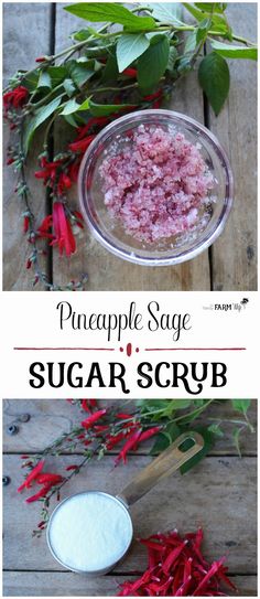 Diy Pineapple, Body Scrub Recipe, Pineapple Sage, Natural Beauty Recipes, Natural Beauty Diy, Diy Body Scrub, Sugar Scrub Diy, Dry Skin Patches, Diy Scrub