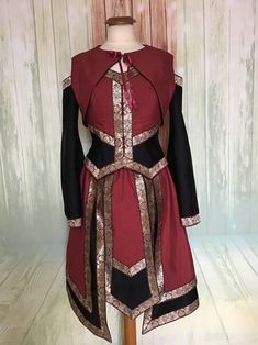 Celtic dress for fantasy larp | Etsy Black Fantasy Costume For Role Play, Steampunk Cosplay Costume For Fantasy Events, Fitted Gothic Costumes For Fantasy Events, Fitted Black Costume For Larp, Black Fitted Costume For Larp, Medieval Costume Accessories For Larp And Cosplay, Fitted Medieval Dress For Cosplay Events, Elven Medieval Dress For Cosplay Events, Black Medieval Festival Costume For Cosplay