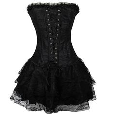 Grunge Dress, Vintage Dark Gothic Alt Outfits, Women Goth Punk Dress, Corset Dress, Zipper Dress, Gothic Dress. Punk Dress, Cosplay Dress, Halloween Dress, Women's Punk Dress, Bustier Dress, Over Bust Corset Dress, Victorian Goth Dress. This women's gothic burlesque over bust corset and skirt set is the perfect piece for many occasions, from romantic nights, to dress up parties, cosplay, Halloween to a night out with friends. Our sweet party dress mini skirt and bodice set is comfortable as it i Bustier Corset Dress, Gothic Corset Dresses, Lace Corset Dress, Burlesque Corset, Fashion Corset, Bustier Lingerie, Corset Skirt, Punk Dress, Lace Up Corset