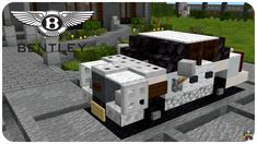 an image of a truck in the middle of a minecraft village with text that reads 8 bitty